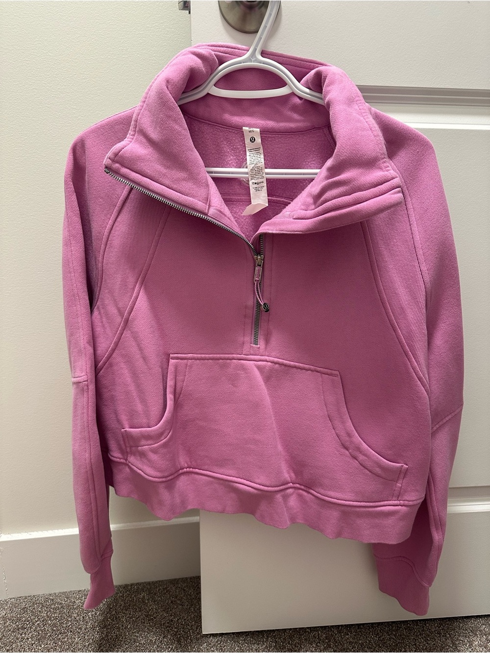 lululemon athletica Pink Half-Zip Funnel Neck Pullover